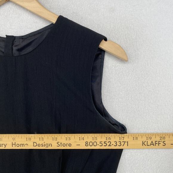 PRADA MILANO Dress 42 S Silk Blend Sheath Sleeveless Career Workwear Black - Picture 10 of 15
